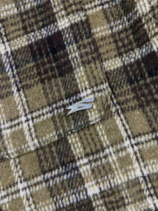 OVER5IZE “plaidy” FLANNEL SHIRT BROWN