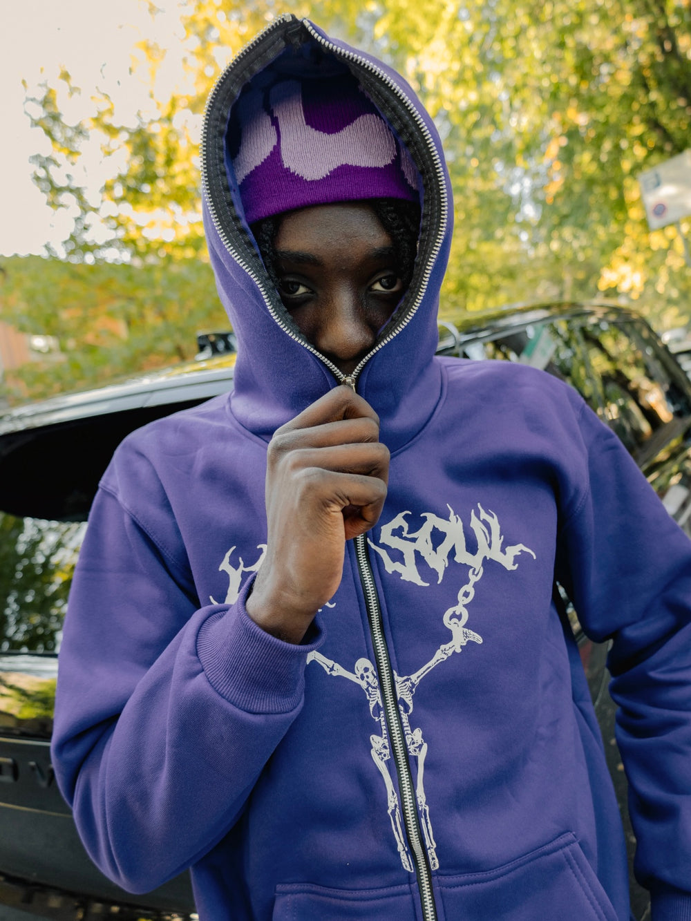 OVER5IZE "soulles" HOODIE PURPLE