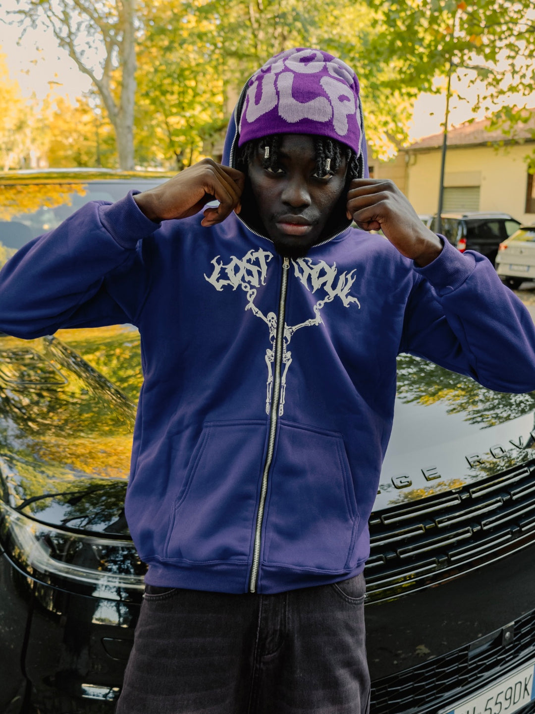 OVER5IZE "soulles" HOODIE PURPLE