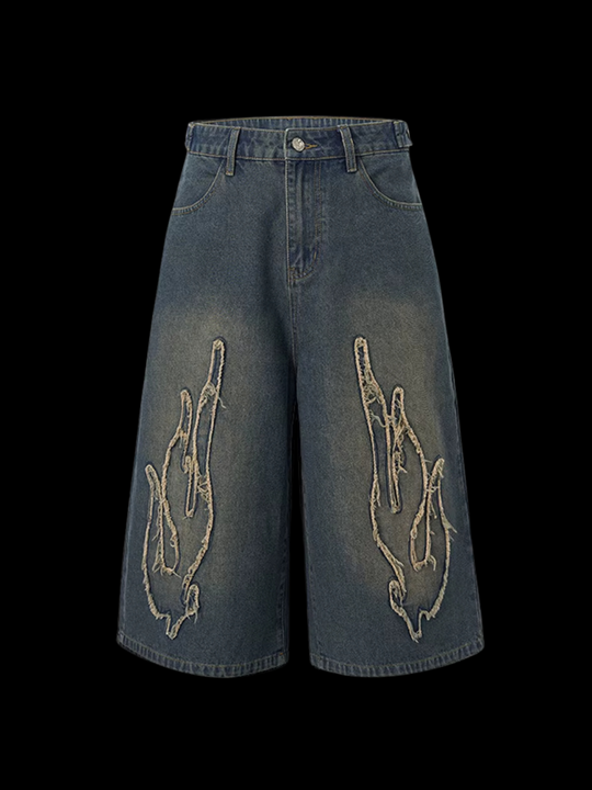 OVER5IZE "fury" JORTS BLUE