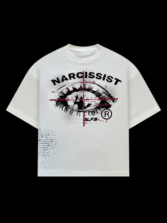 OVER5IZE "narcissist" HEAVY TEE WHITE