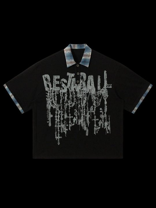 OVER5IZE "scar" POLO BLACK