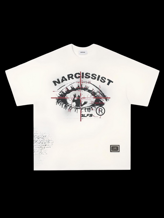 OVER5IZE "narcissist" HEAVY TEE WHITE