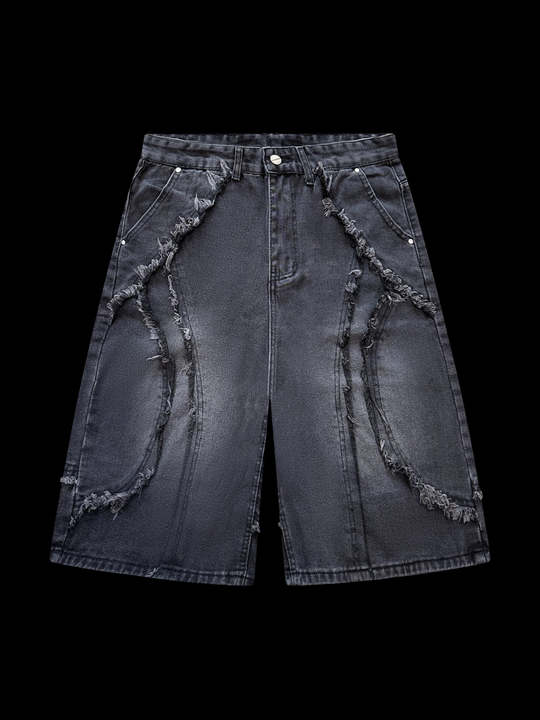 OVER5IZE "cyanide" JORTS BLACK