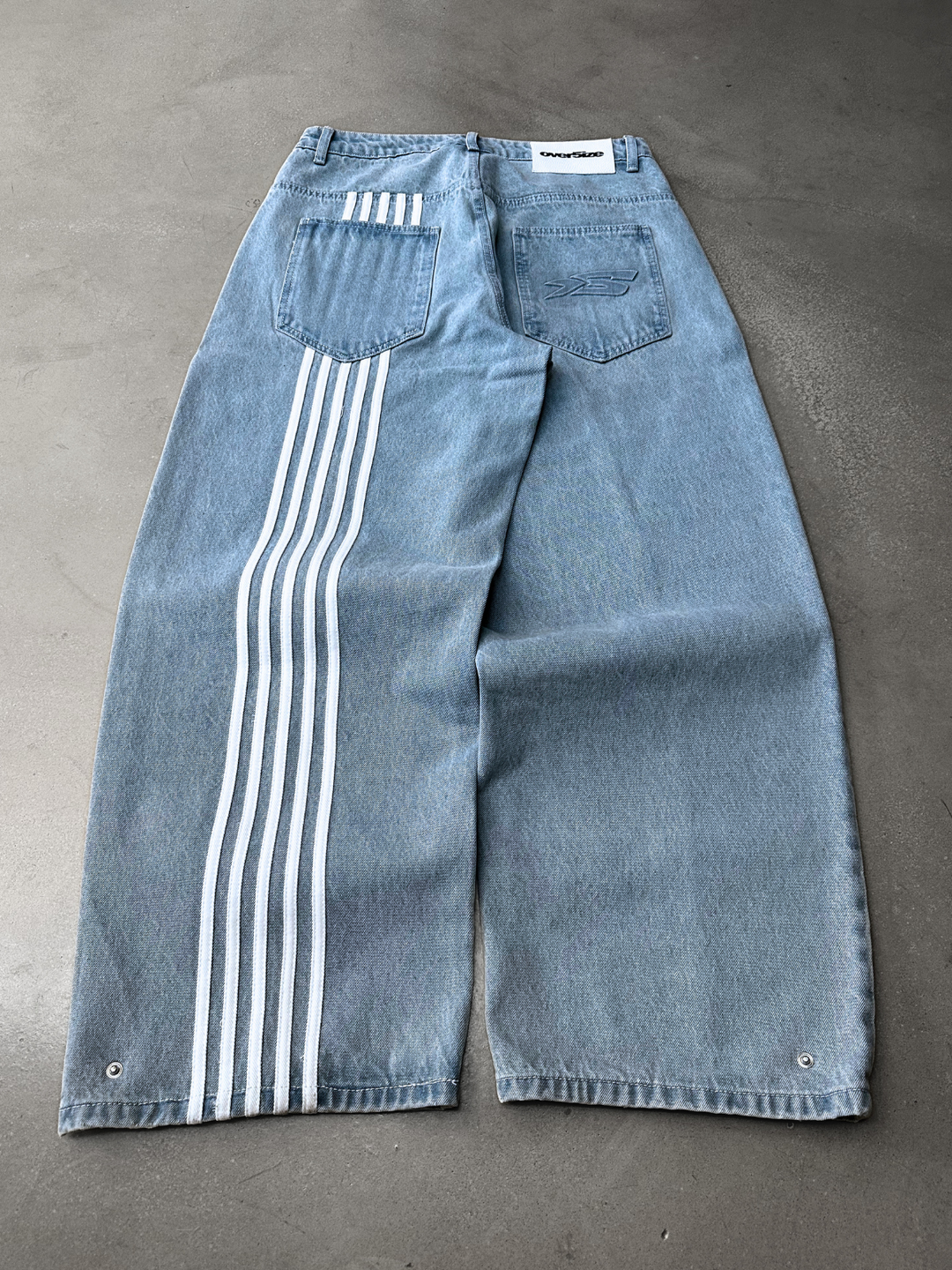 OVER5IZE “stripy” DUAL FIT JEANS LIGHT BLUE