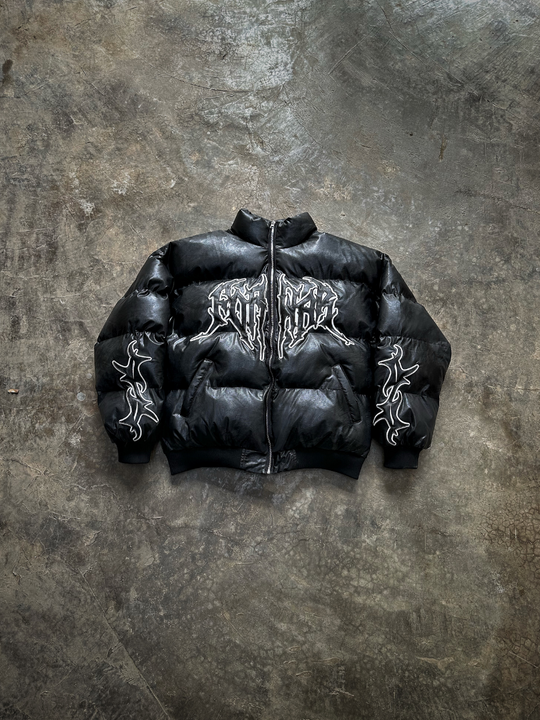 OVER5IZE "drift" LEATHER PUFFER JACKET