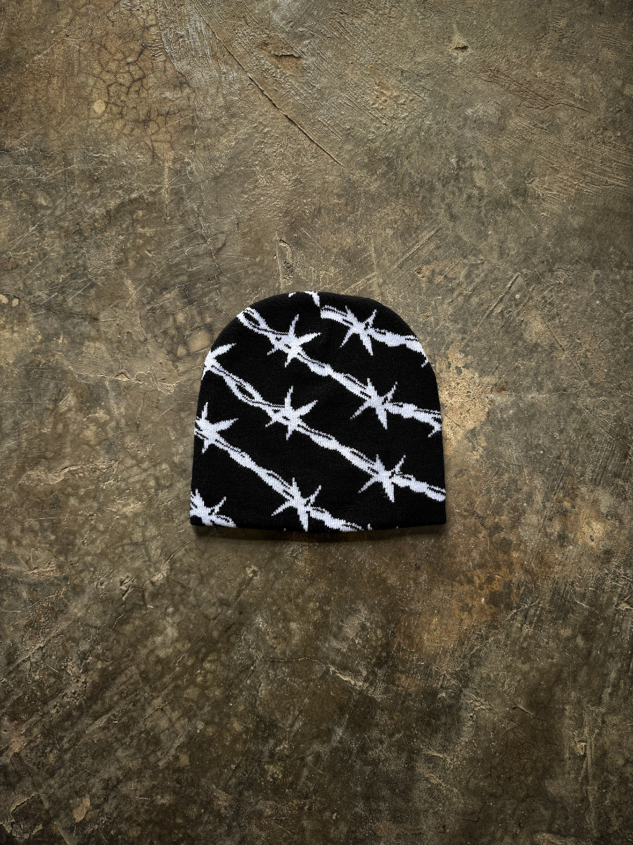 OVER5IZE "bleakness" BEANIE BLACK & WHITE