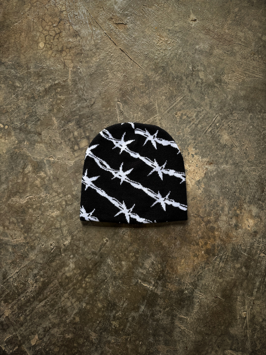 OVER5IZE "bleakness" BEANIE BLACK & WHITE