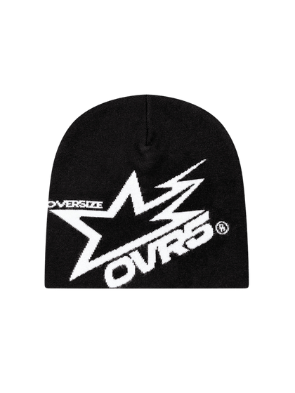OVER5IZE "star" BEANIE BLACK & WHITE