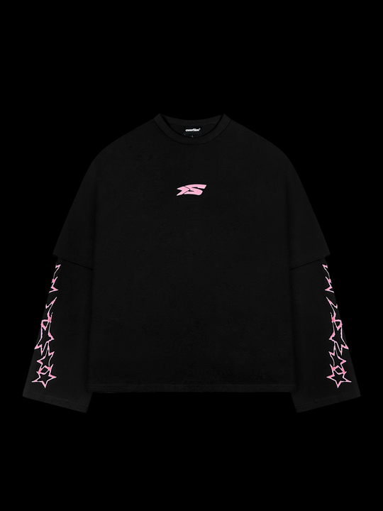 OVER5IZE "Fifty5" LONGSLEEVE BLACK & PINK