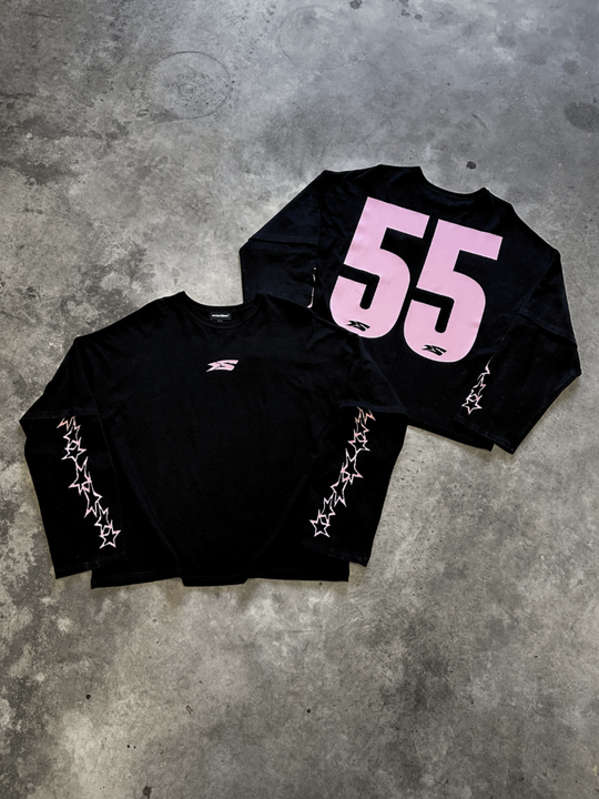 OVER5IZE "Fifty5" LONGSLEEVE BLACK & PINK