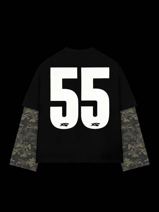 OVER5IZE "Fifty5" LONGSLEEVE BLACK & CAMO