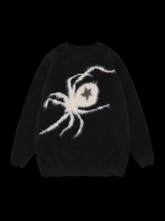 OVER5IZE "spidernest" SWEATER BLACK