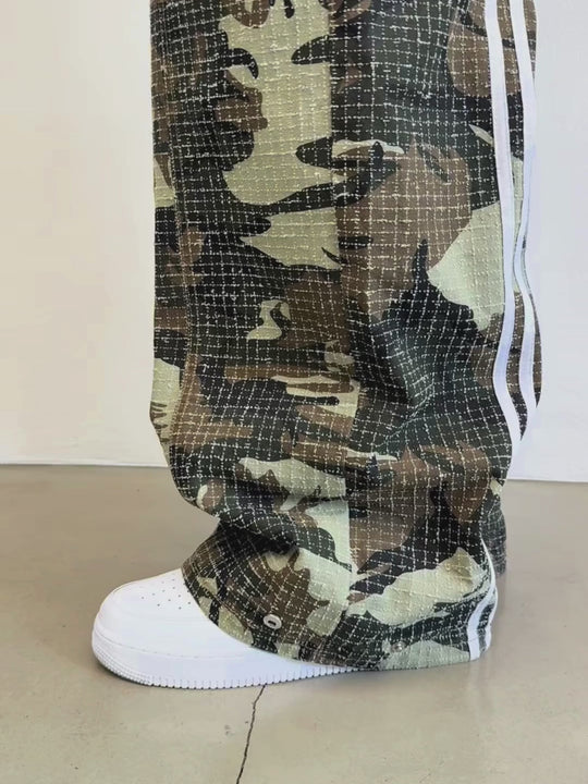 OVER5IZE “stripy” DUAL FIT DISTRESSED CAMO JEANS