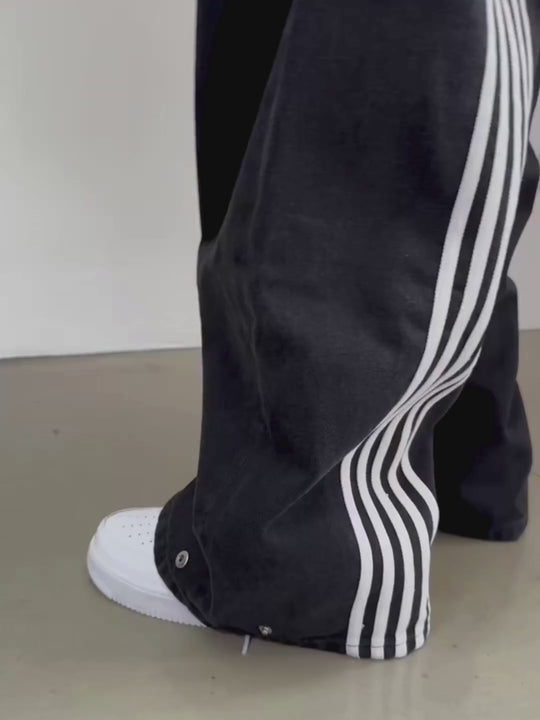 OVER5IZE “stripy” DUAL FIT JEANS BLACK